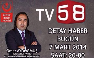 Ömer Aydoğmuş TV58 de Bu Akşam